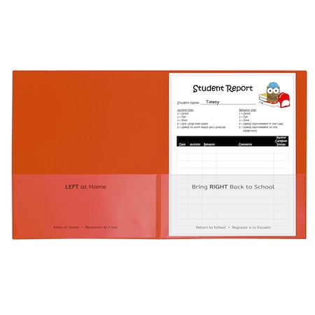 C-Line Products Classroom Connector School-To-Home Folders, Orange, PK25 32002
